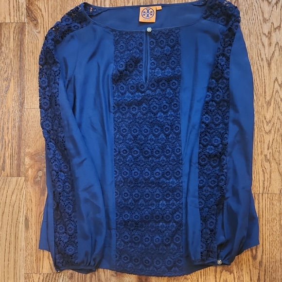 Tory Burch Tops - Tory Burch Navy Lace Women's Blouse